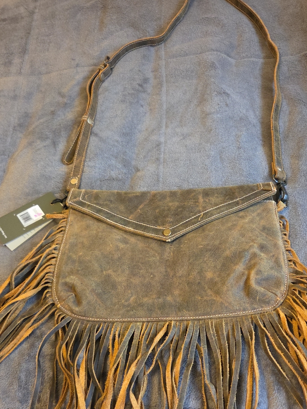 Myra Bag Brown Suede Fringe Crossbody